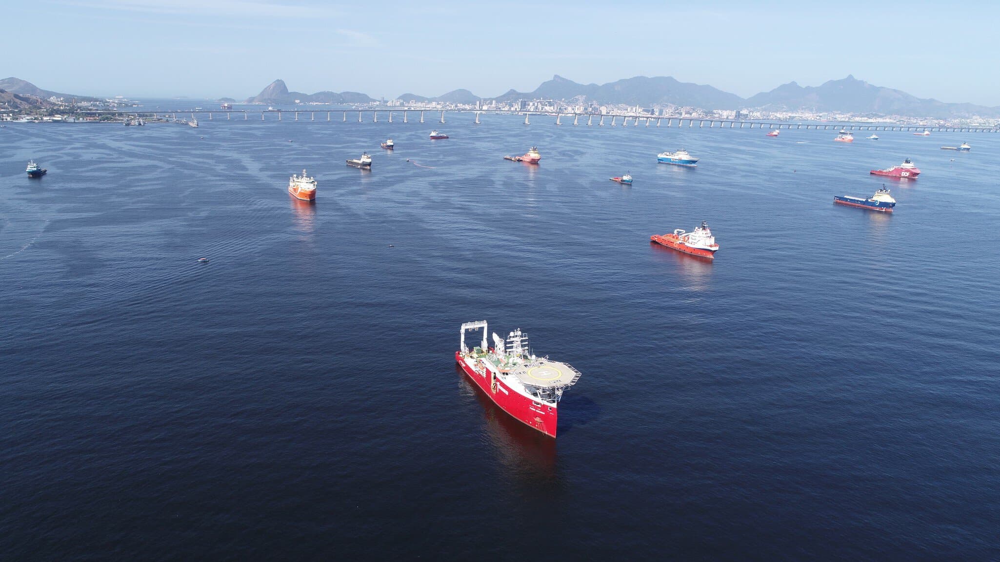 Aerial photos of Fugro Aquarius in Brazil