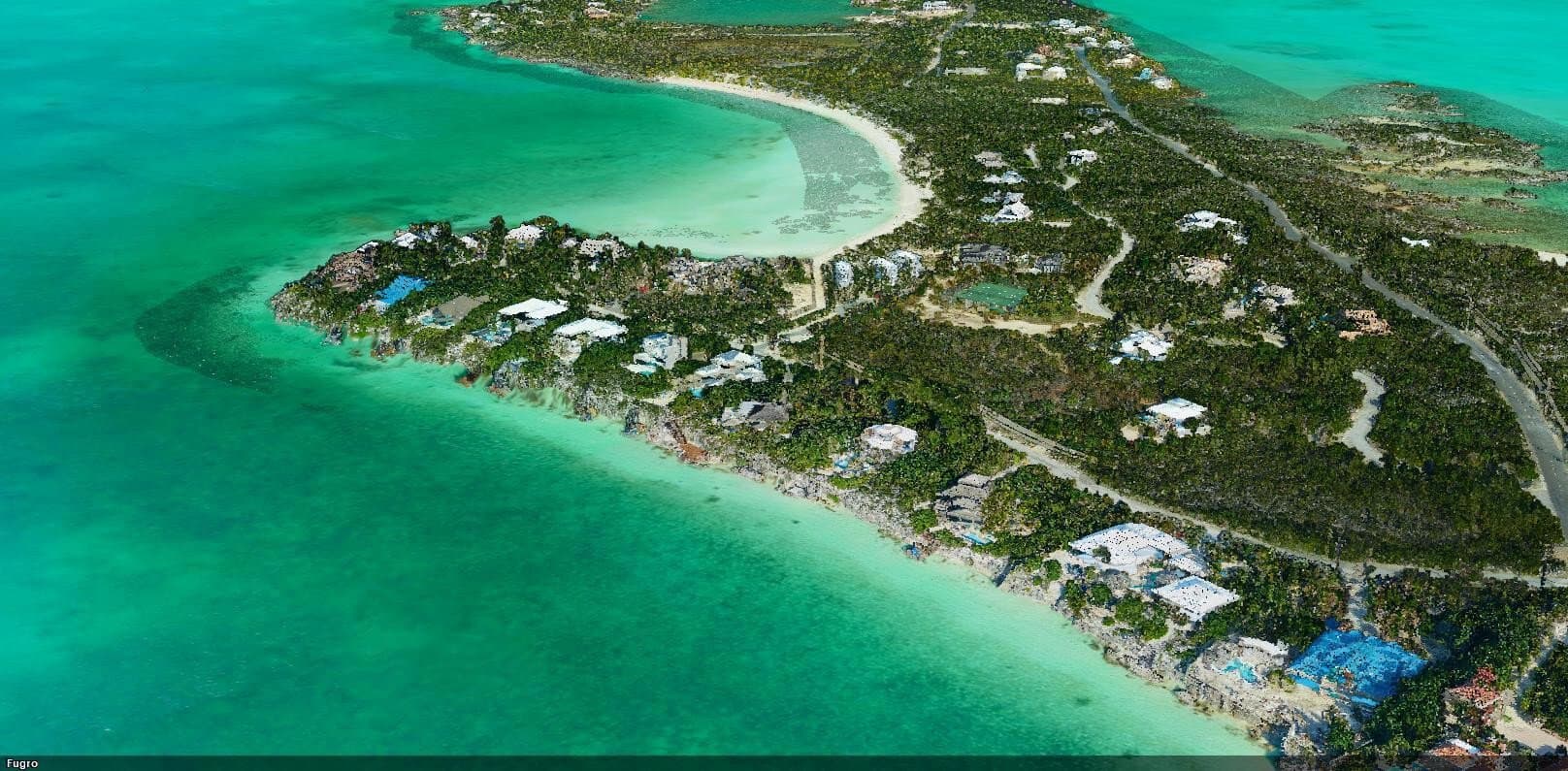Seamless coastal lidar point cloud data produced by Fugro using RAMMS during a previous UKHO project in the Caribbean.