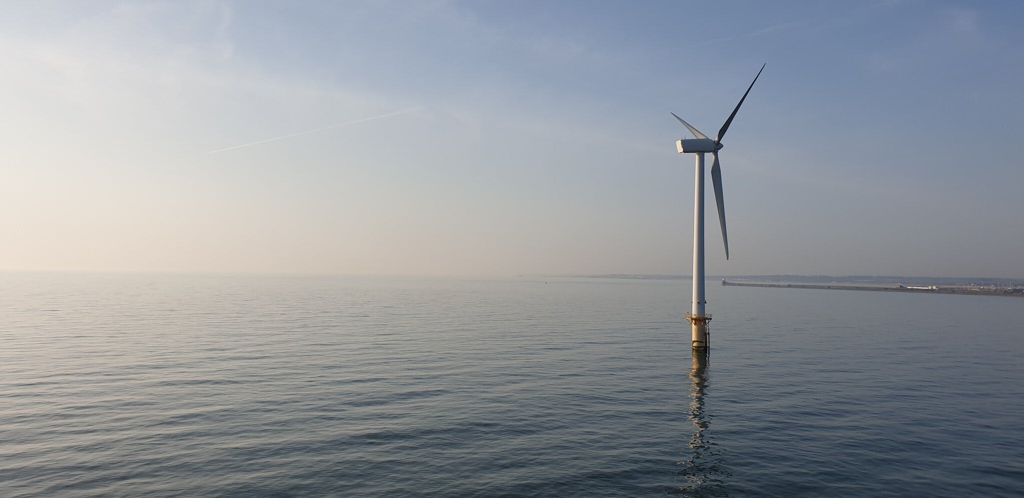 One of two wind turbines at Blyth - the first offshore wind turbines installed in the United Kingdom. Following Fugro's involvement during installation, the turbines were later decommissioned using Fugro's Excalibur Jack-Up Barge, almost 20 years later.