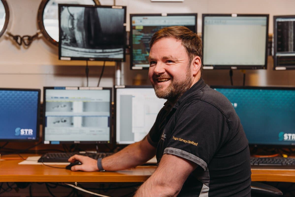 Employees working onboard the Fugro Galaxy